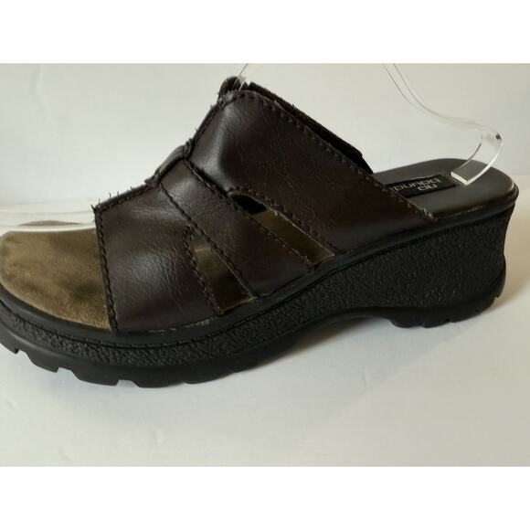Vtg Y2k No Boundaries Chunky Platform Slip On Sandals Women’s Sz 10.5 Brown READ - Picture 4 of 11